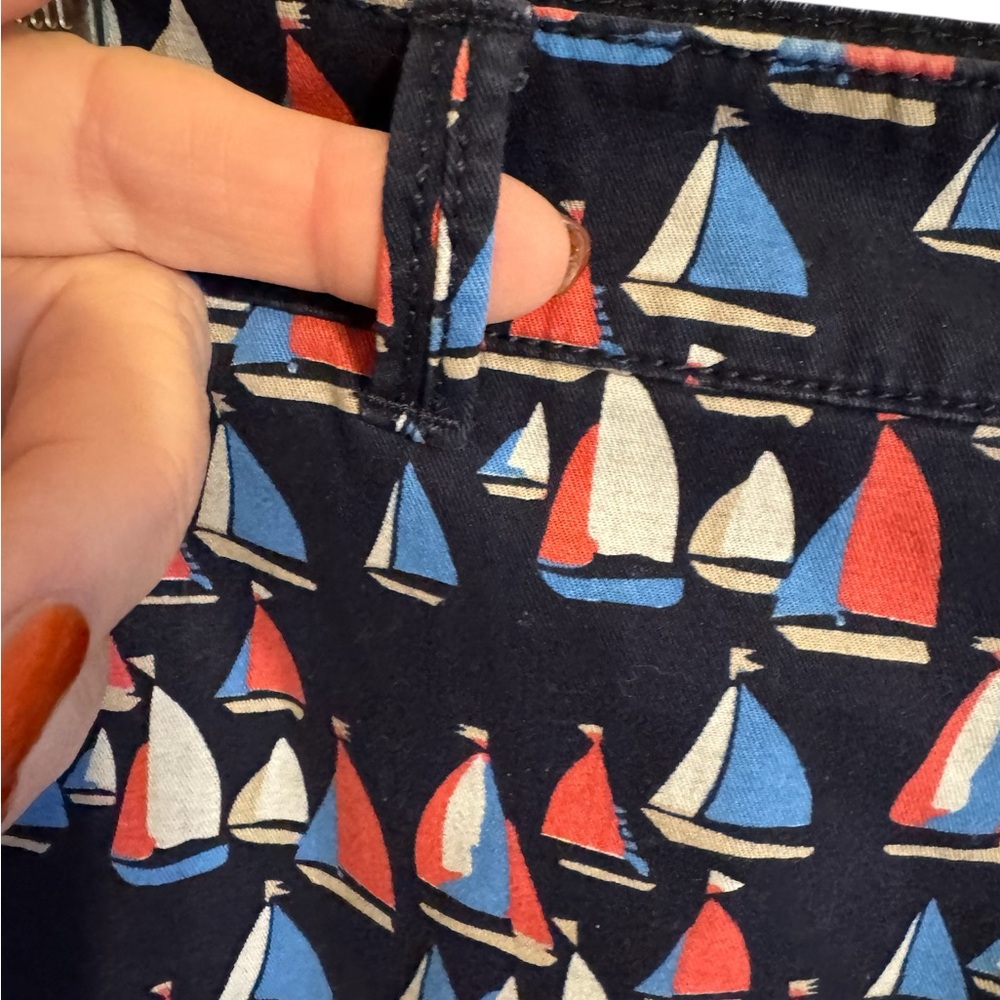 Talbot's Navy Sailboat-Print Shorts Size: 10 #H - Picture 4 of 8